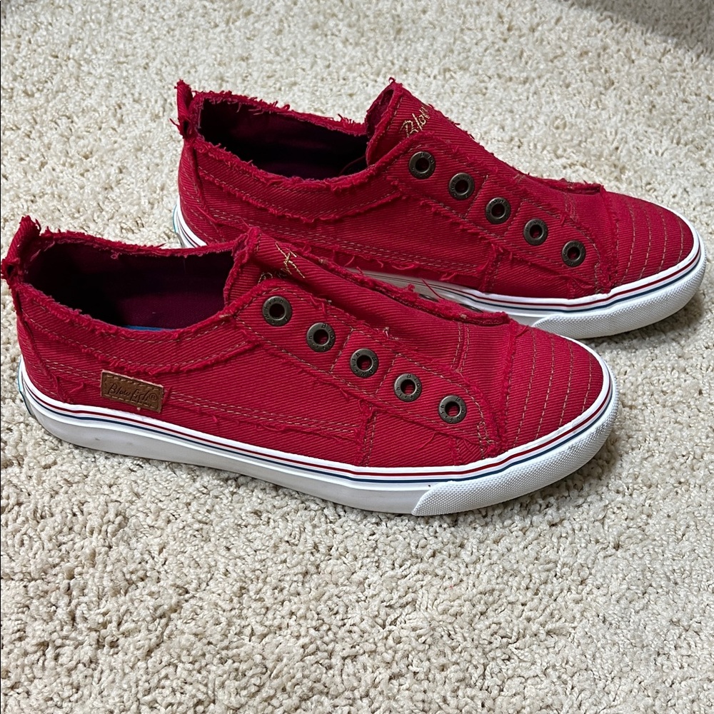Blowfish Red Canvas Slip-On Shoes